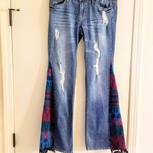 Hippie, gypsy, bohemian upcycled jeans